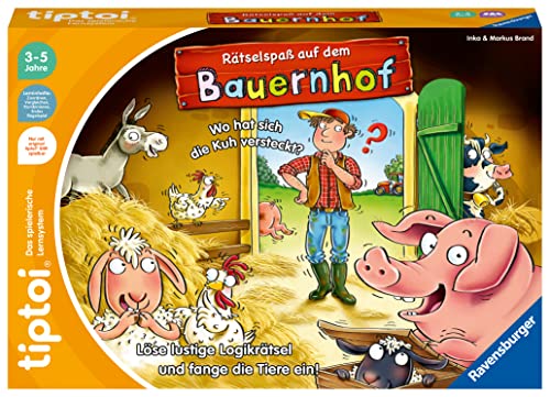 Ravensburger tiptoi Spiel 00125 Rätselspaß auf dem Bauernhof - Lernspiel ab 3 Jahren, lehrreiches...
