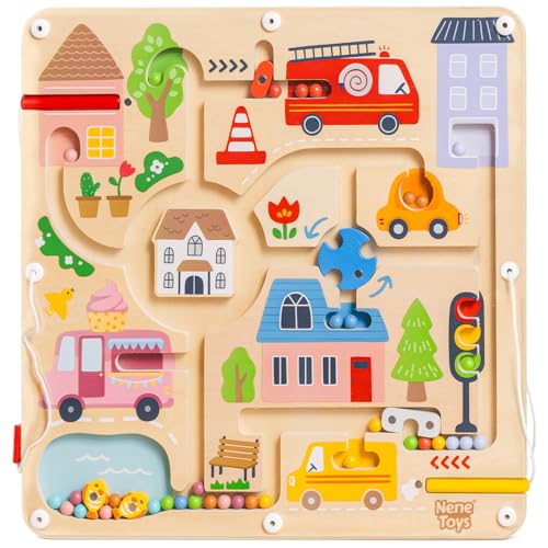 Nene Toys Magnetisches Labyrinth – Magnetspiel ab 2 Jahre – Montessori Lernspiel aus...