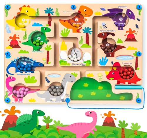 Commodum Magnetspiel Labyrinth Spielzeug, Montessori Spielzeug ab 2 3 4 5 Jahre, Zahlen Farben...