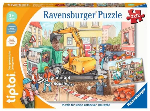 Ravensburger tiptoi Puzzle 00137 Puzzle für kleine Entdecker: Baustelle, Puzzle für Kinder ab 3...