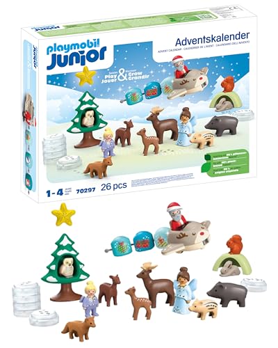 PLAYMOBIL JUNIOR | nachhaltiger Adventskalender für Kinder ab 1 Jahr | Schneeweihnacht | aus über...
