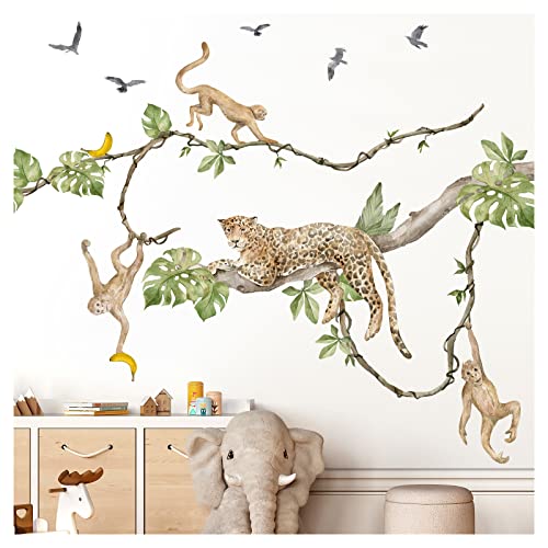 Grandora XXL Dschungel Wandtattoo Tiere Wandsticker Kinderzimmer DL805-5