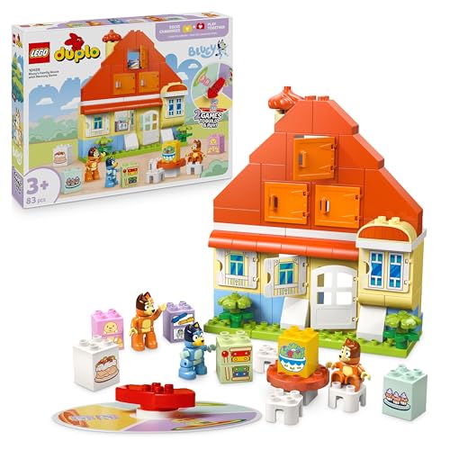 LEGO DUPLO Bluey: Blueys Familienhaus mit Memory-Spiel - Lernspielzeug für Kleinkinder - Inkl. 3...
