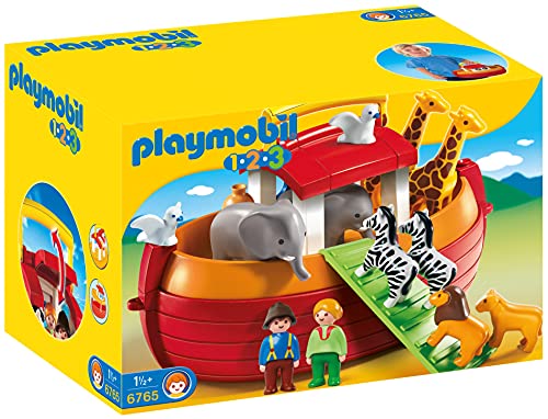 PLAYMOBIL 1.2.3 6765 Meine Mitnehm-Arche-Noah, mit 12 Tieren, Zugangsplanke und Tragegriff,...