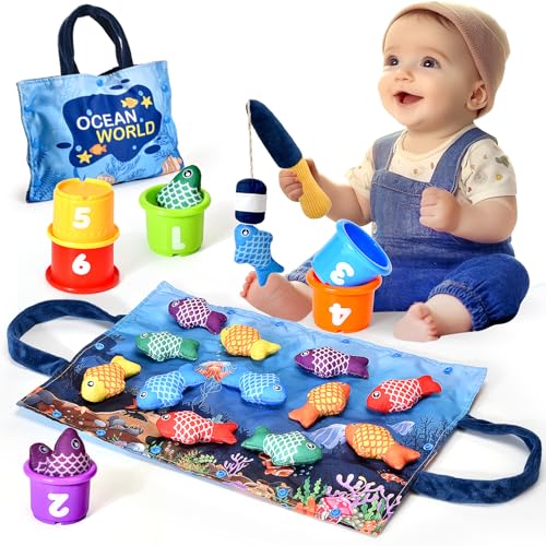 Yitical Montessori Spielzeug ab 1 2 Jahr, Angelspiel kinderspielzeug, Baby Spielzeug für 6 12 18...