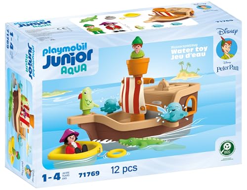 PLAYMOBIL JUNIOR & Disney | Peter Pans Piratenschiff | Nachhaltiges Spielzeug ab 1 Jahr | Geschenk...