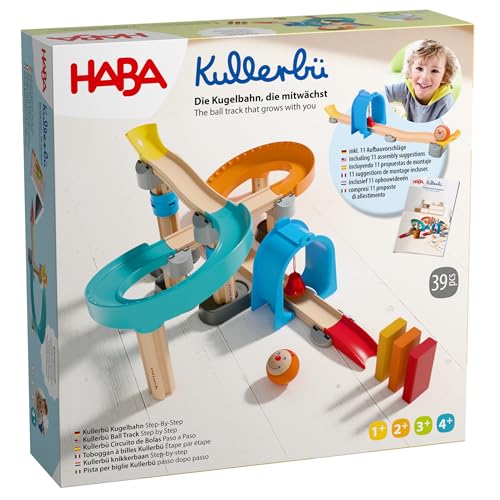 HABA Kullerbü Step-By-Step: Mitwachsende Kugelbahn & Murmelbahn für Kleinkinder ab 1-4 Jahren....