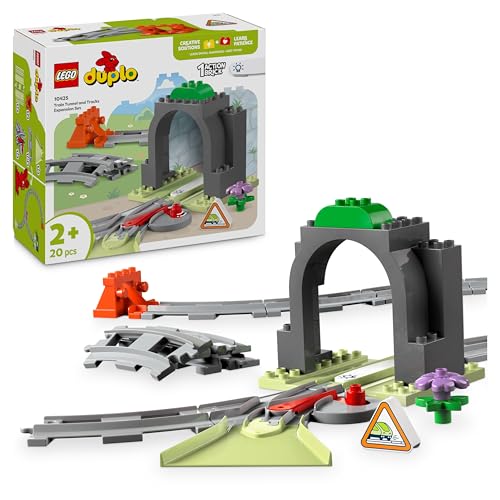 LEGO DUPLO Eisenbahntunnel und Schienen – Erweiterungsset - Lernspielzeug für Kleinkinder –...