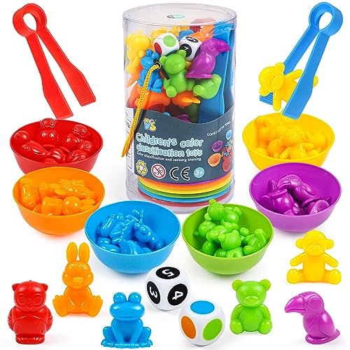 YIQOGAME Farben Lernen Ab 2 3 4 5 Jahre,Farbiger Klassifikationsspielzeuge Set Montessori Spielzeug...