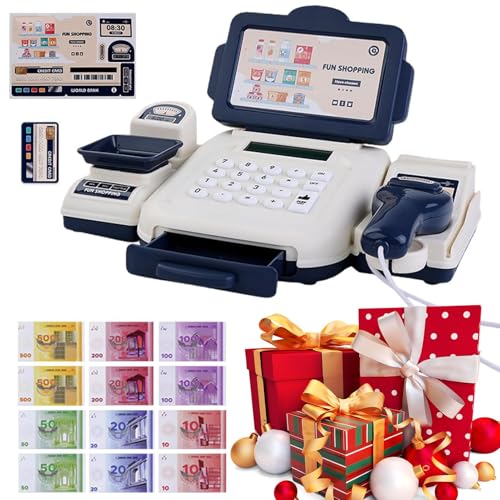 Krmoau Spielzeug Kasse Für Kinder,Interaktiver Scanner Mit Mathe Lernfunktion - Spielzeug Kasse Mit...