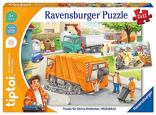 Ravensburger tiptoi Puzzle 00138 Puzzle für kleine Entdecker: Müllabfuhr, Kinderpuzzle ab 3...